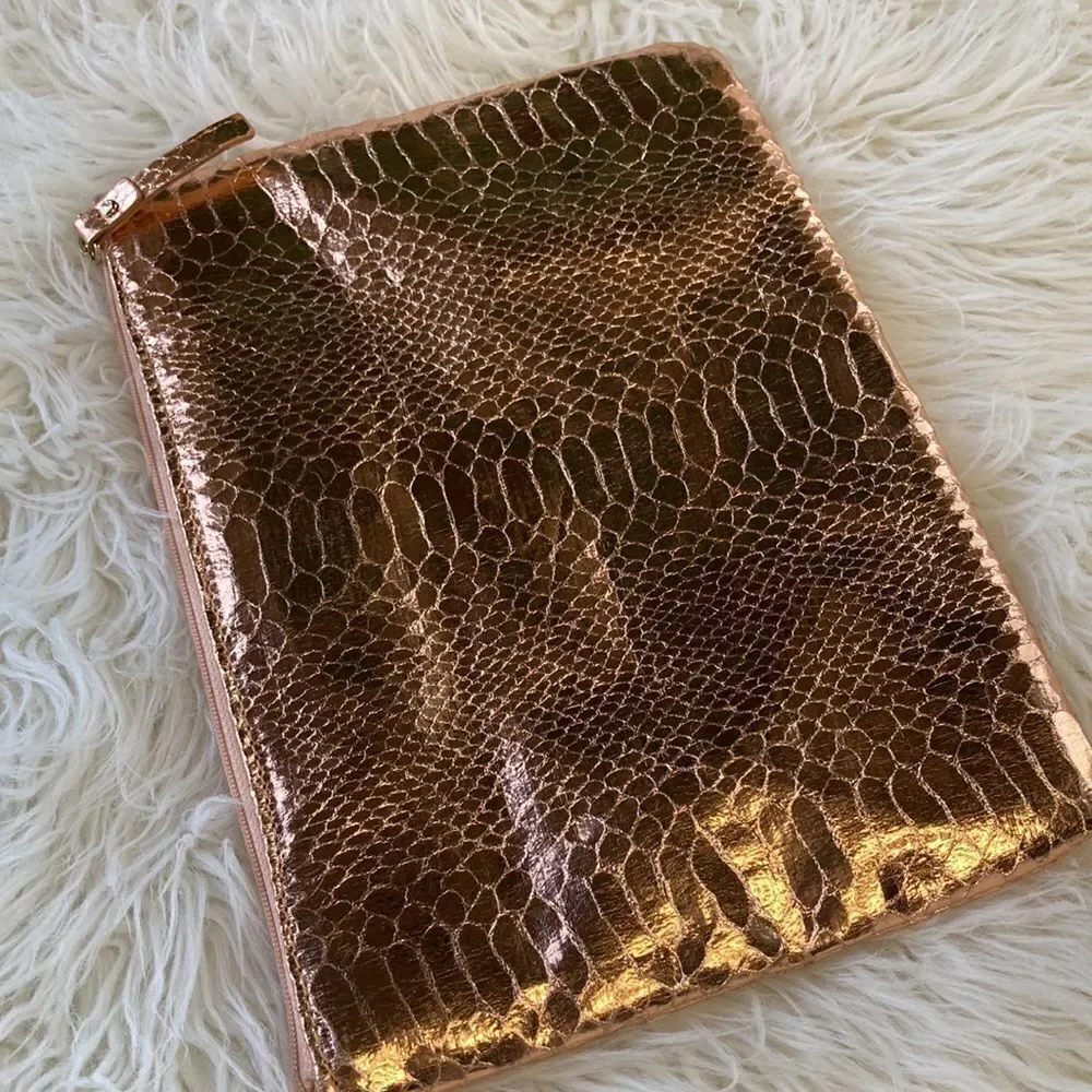 Kate Spade Foiled Again “Gia” Rose Gold Clutch NWNT